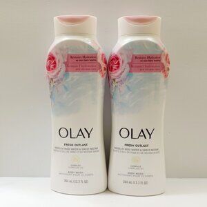 (2 Pack ) Olay Fresh Outlast Rose Water Sweet Nectar B3 Body Wash 12.3oz ea